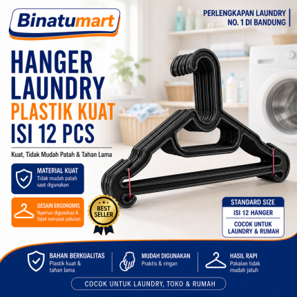 Gantungan Baju | Hanger Lusinan Premium Murah – Multifungsi untuk Kemeja, Kaos & Dress