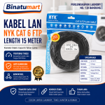 Kabel LAN NYK CAT6 FTP 15M | High Speed 1000 Mbps Anti Gangguan Shielded Outdoor Indoor Original