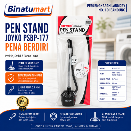 Pulpen Meja Joyko PSBP-177 0.7mm | Desain Praktis, Rotasi 360 Derajat, Tinta Hitam Original