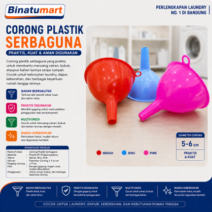 Corong Plastik Mini Serbaguna | Ringan, Mudah Disimpan, Warna Menarik